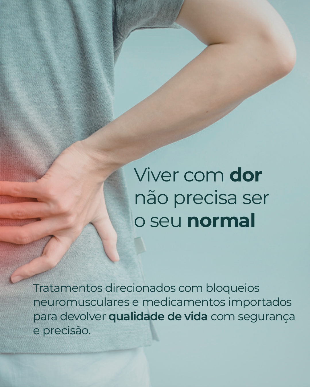 Viver com dor não precisa ser o seu normal — tratamentos com bloqueios neuromusculares e medicamentos importados para qualidade de vida.